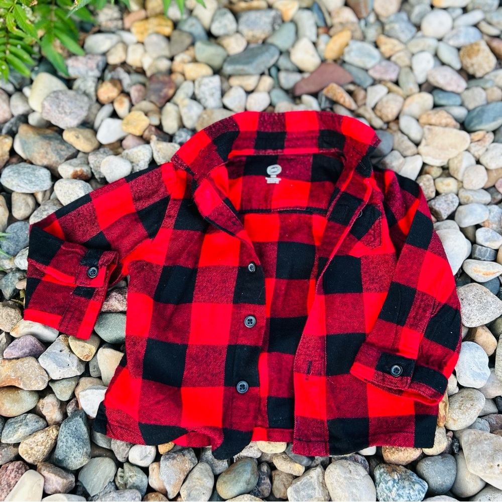 Red and Black Plaid Kids Shirt